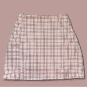 brandy melville cara skirt light pink plaid
